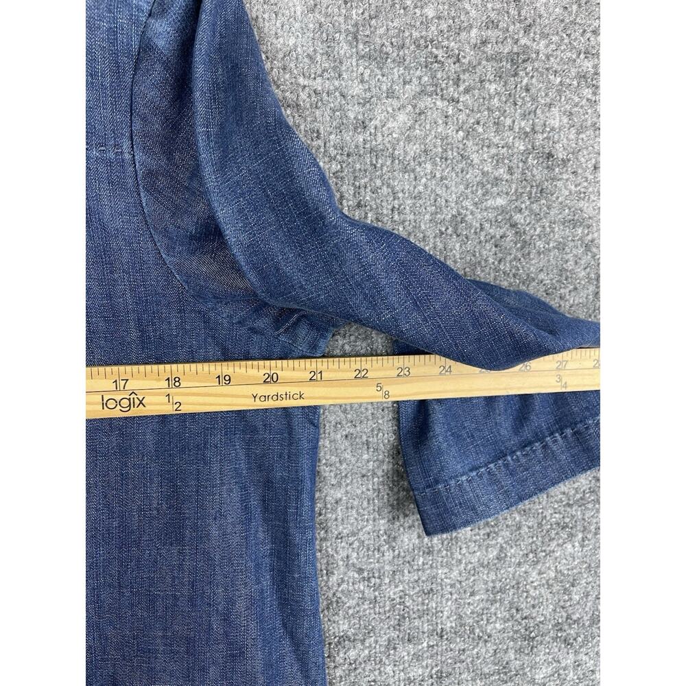 Martha Stewart Everyday Size Medium Denim 3/4 Sleeve Zip Shoulder Tunic - Picture 5 of 10